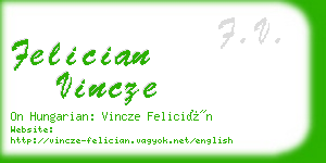 felician vincze business card